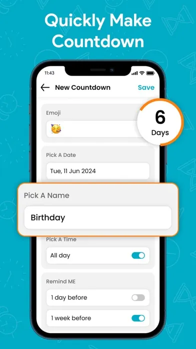 Tangkapan skrin Countdown & Call Reminder