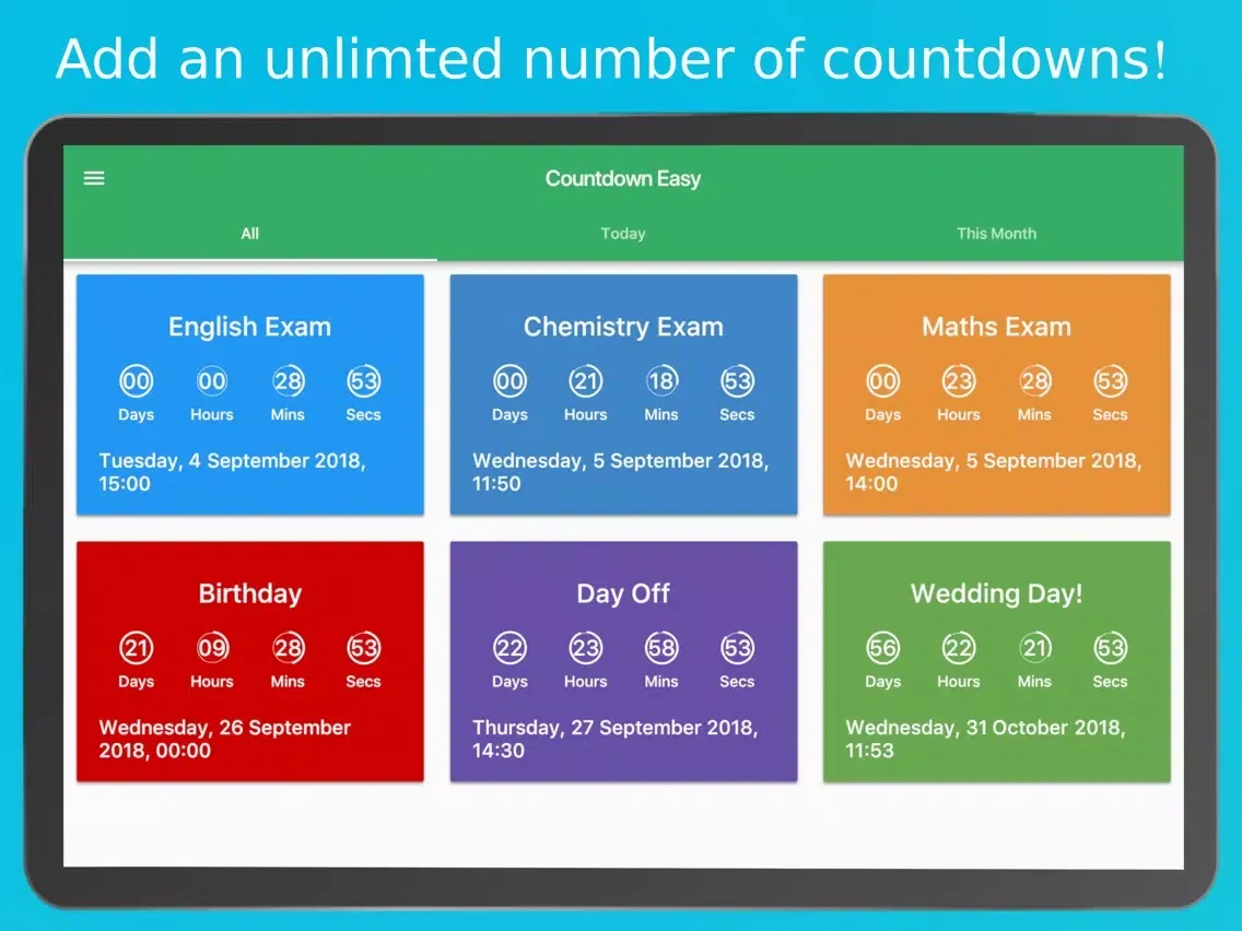 Скриншоты Countdown Easy - Widget & App iPad 