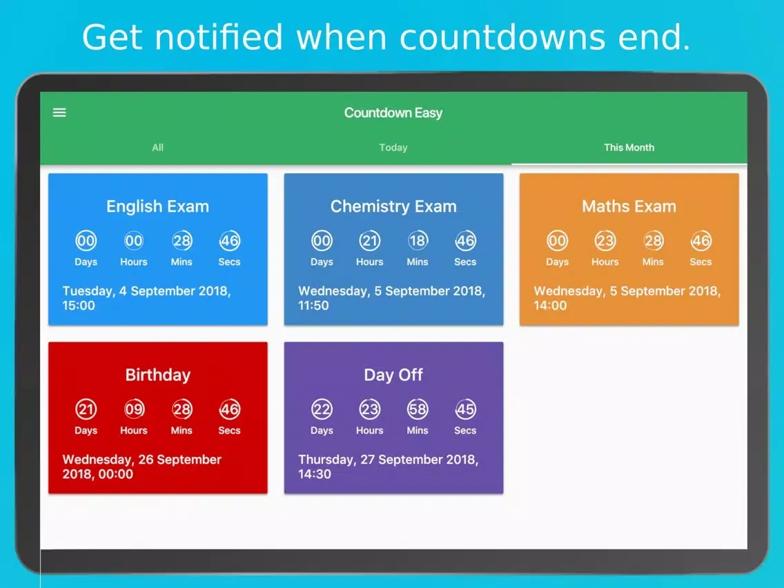 Скриншоты Countdown Easy - Widget & App iPad 