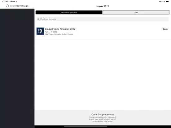 Capturas de tela do Coupa Inspire 2022 iPad 