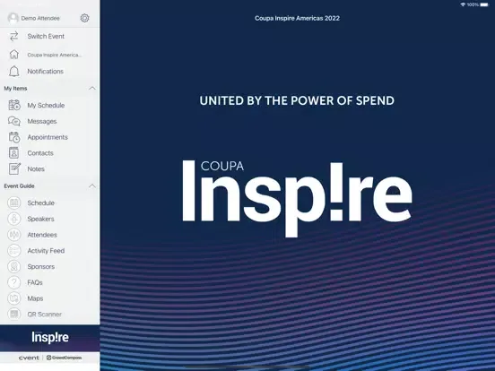 Capturas de tela do Coupa Inspire 2022 iPad 
