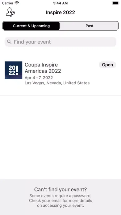 Capturas de tela do Coupa Inspire 2022