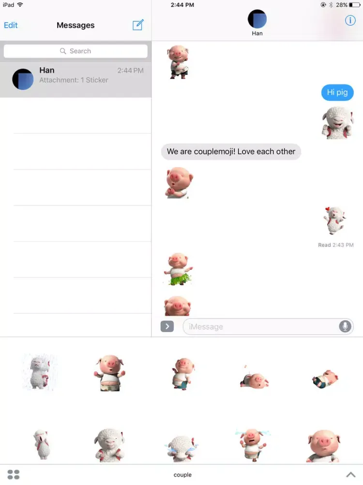 Couplemoji: Pig & Sheep iPad 應用截圖