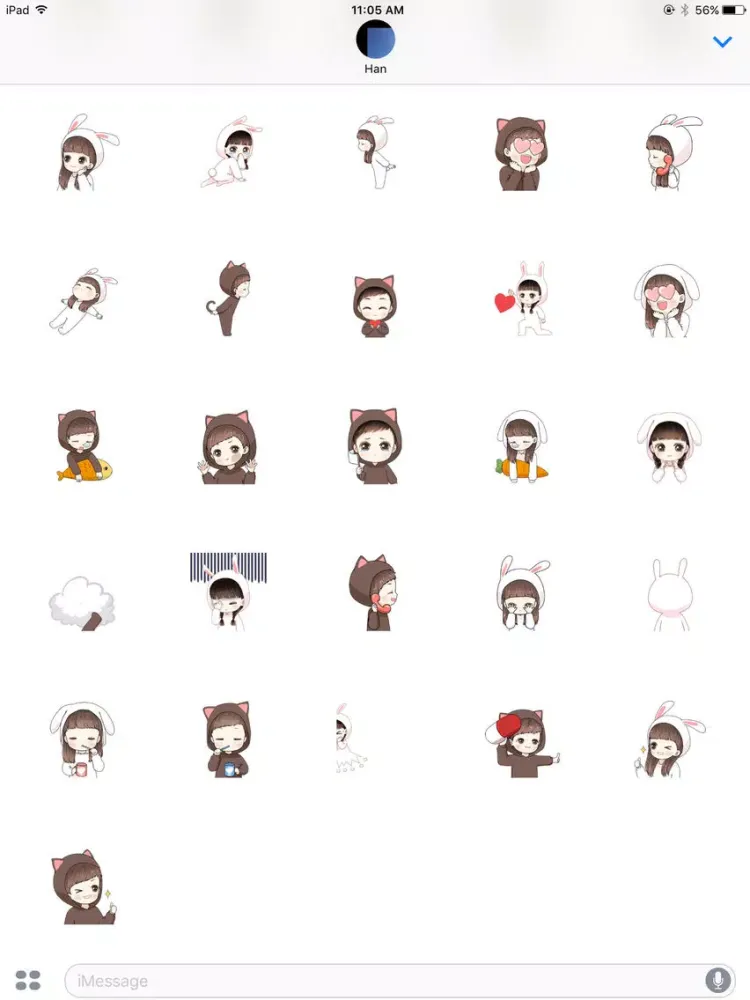 Stickers: Cuterabbit iPad  स्क्रीनशॉट