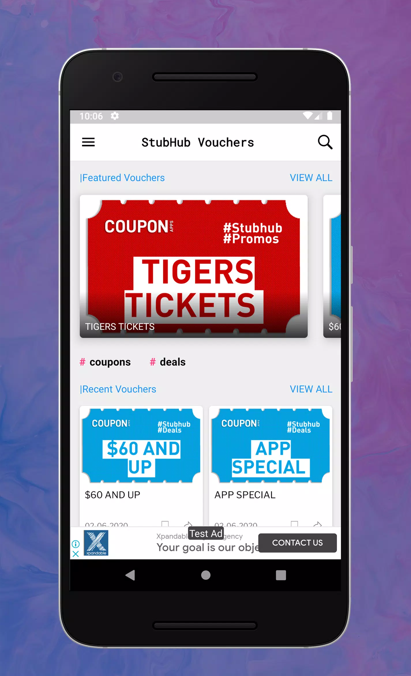 Coupons for Stub Hub скриншоты приложения1