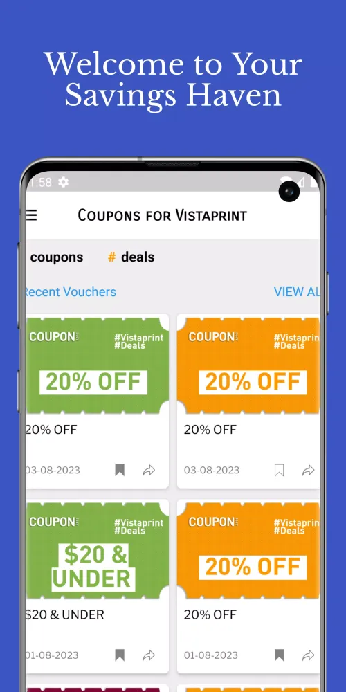 Captures d'écran de Coupons for Vista printing