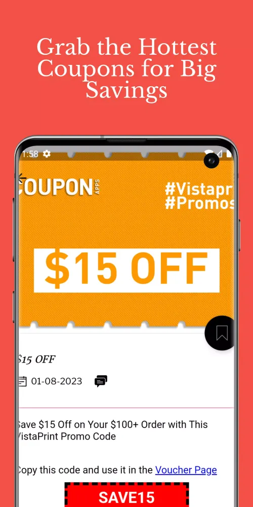 Captures d'écran de Coupons for Vista printing