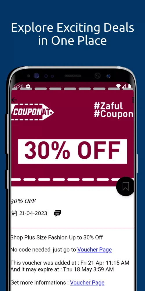 Скриншоты Coupons for ZAFU Fashion