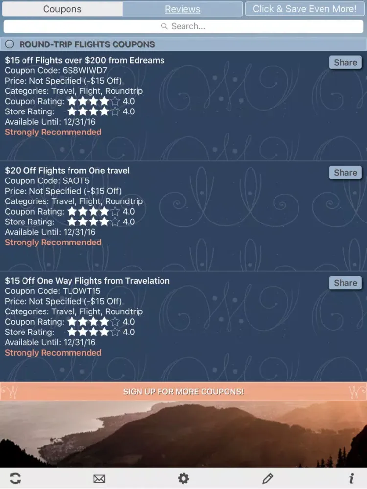 Flight Coupons, Free Flight Discount iPad  Screenshots