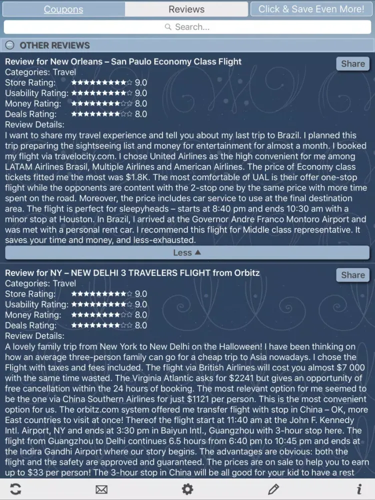 Flight Coupons, Free Flight Discount iPad  Screenshots
