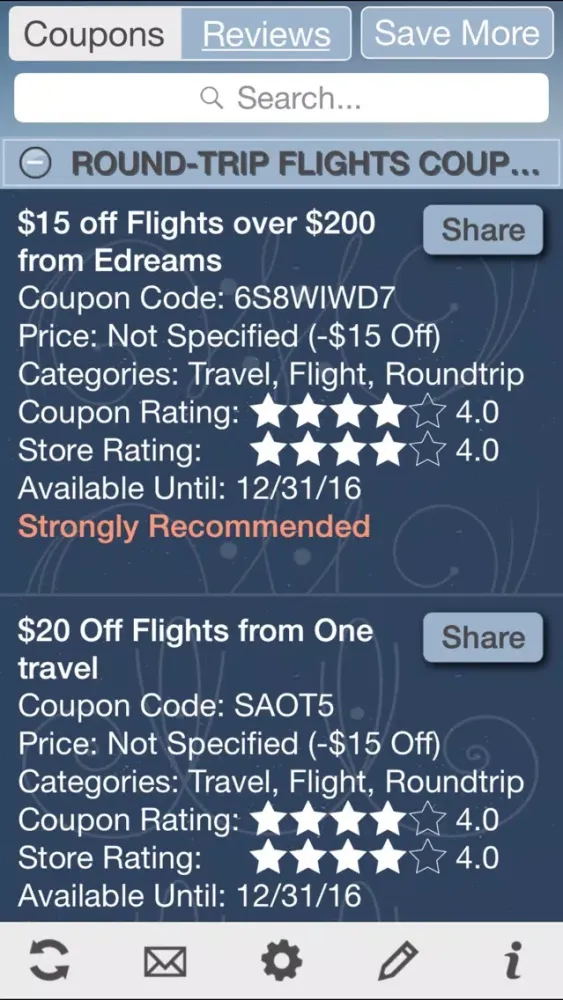 Flight Coupons, Free Flight Discount Screenshots