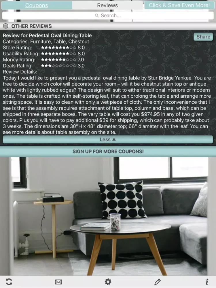 Capturas de pantalla de Furniture Coupons, Free Furniture Discount iPad 
