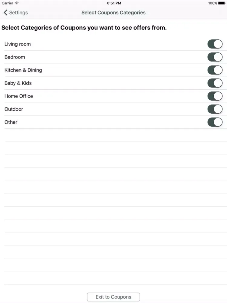 Capturas de pantalla de Furniture Coupons, Free Furniture Discount iPad 