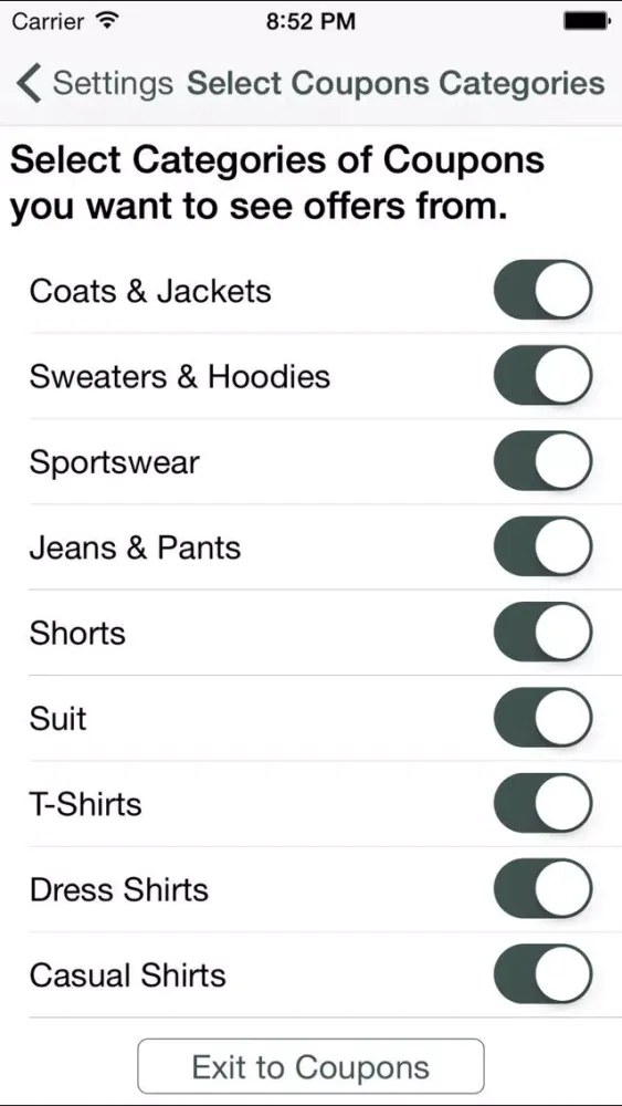 Скриншоты Men's Fashion Coupons, Free Men's Fashion Discount