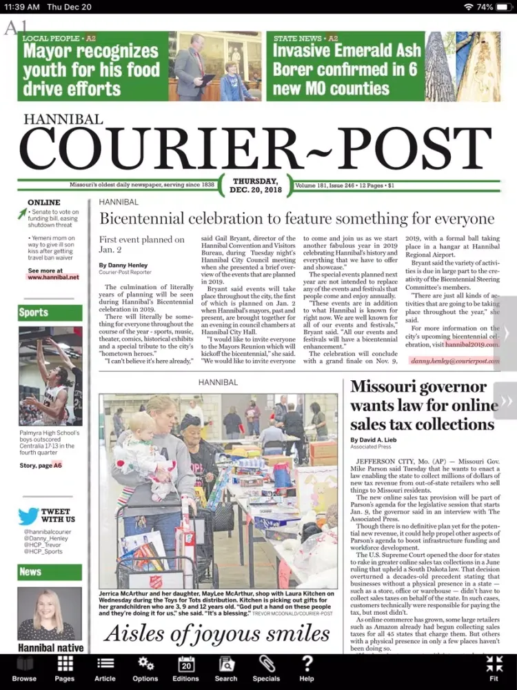 Courier Post eEdition iPad  Screenshots