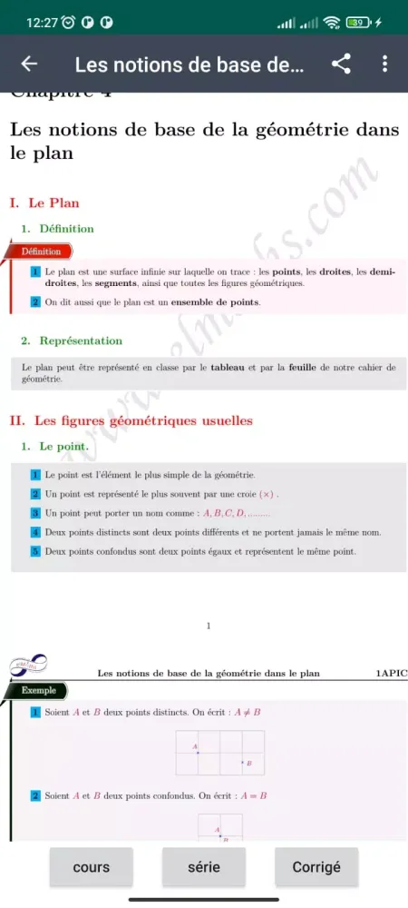 cours de maths 1ere collège Screenshots