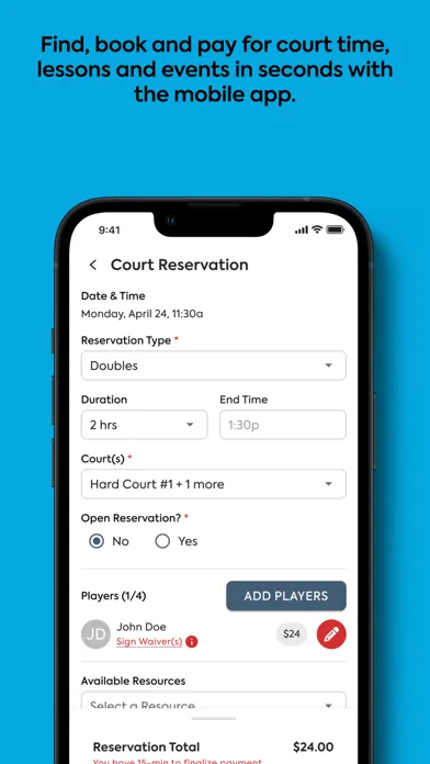 Tangkapan skrin Vortex Pickleball Club
