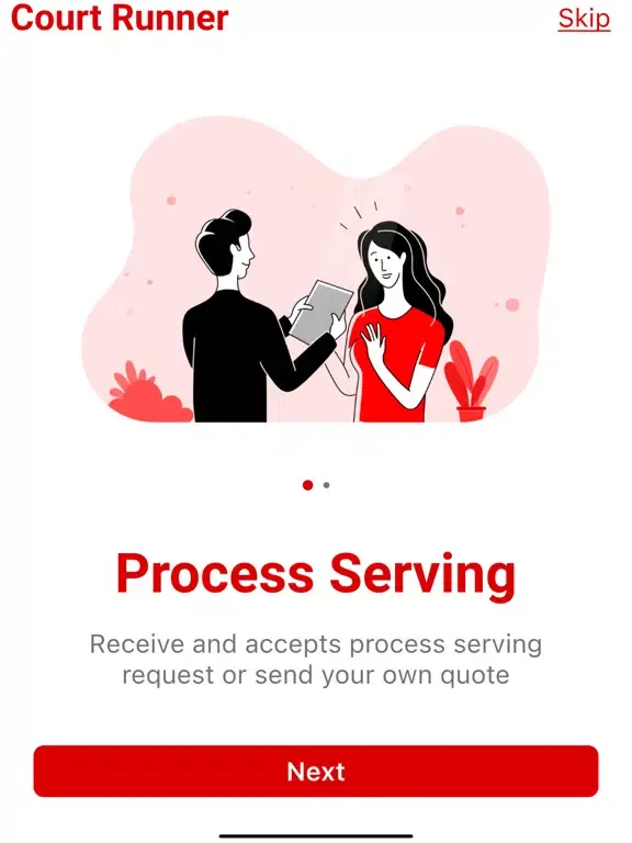 Tangkapan skrin Process Server APP iPad 