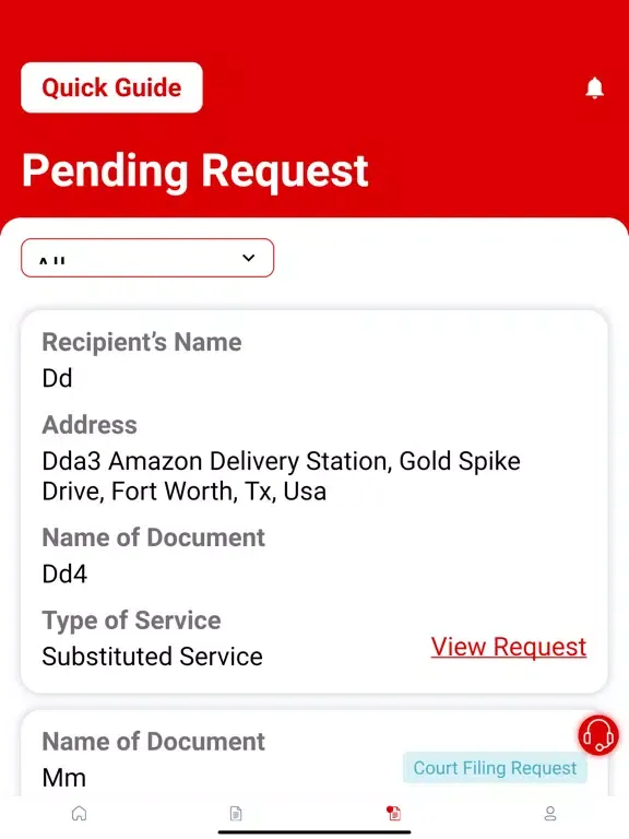 Tangkapan skrin Process Server APP iPad 