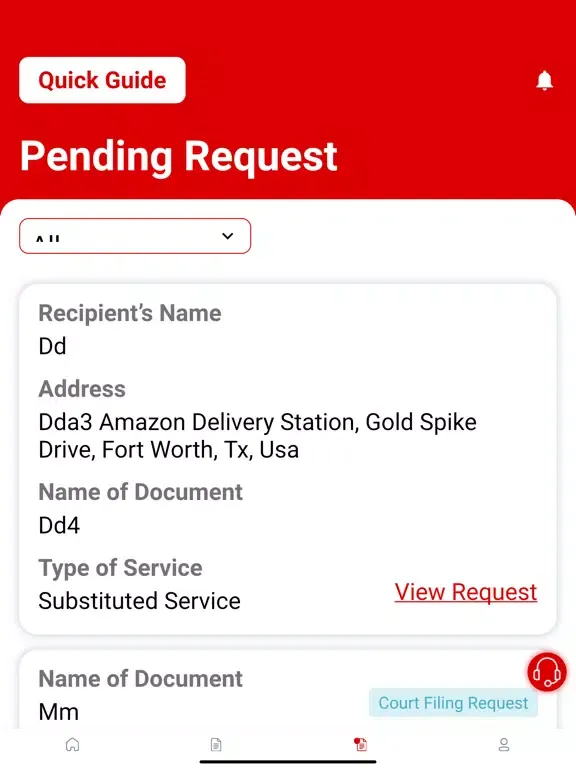 Tangkapan skrin Process Server APP iPad 