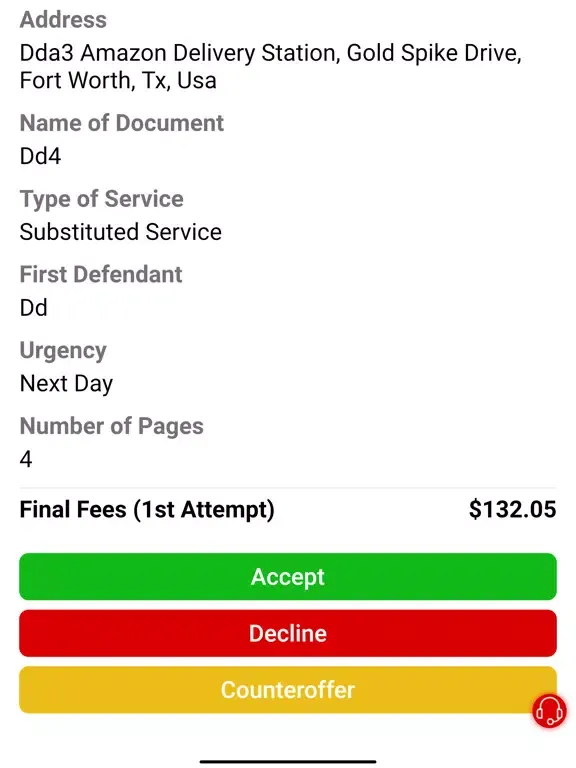 Tangkapan skrin Process Server APP iPad 