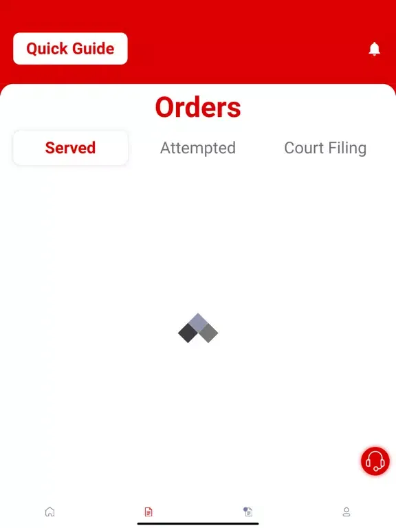 Tangkapan skrin Process Server APP iPad 