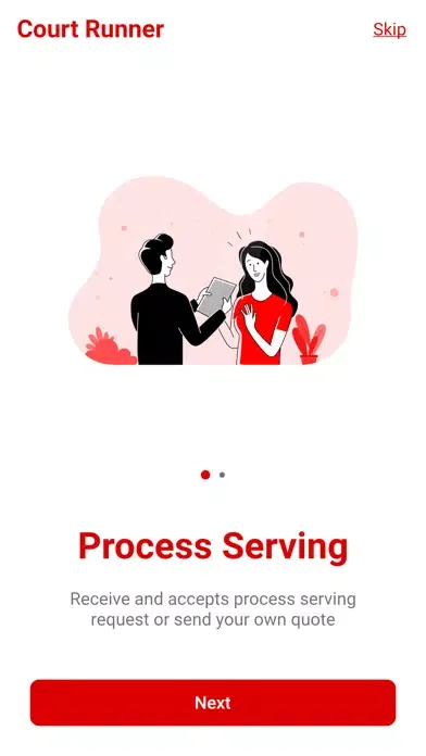 Tangkapan skrin Process Server APP