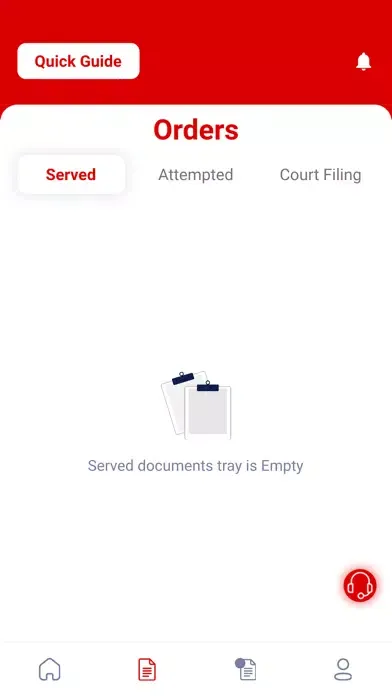 Tangkapan skrin Process Server APP