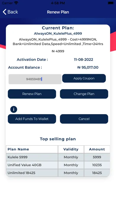 تصاویر Spectranet Selfcare APP