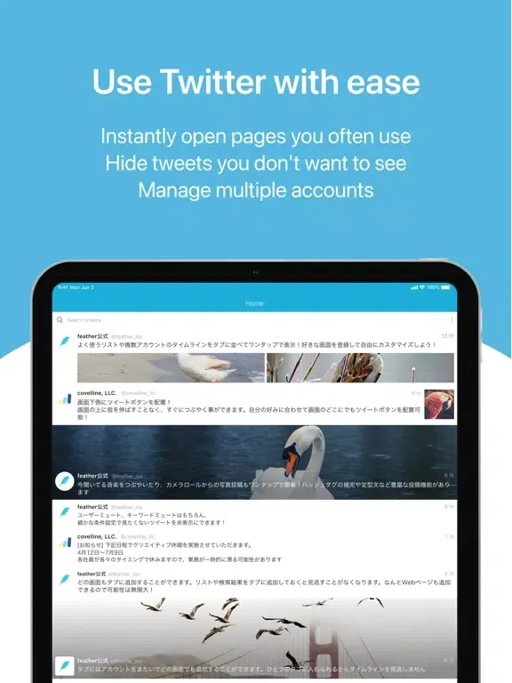 Screenshot di feather lite for Twitter iPad 