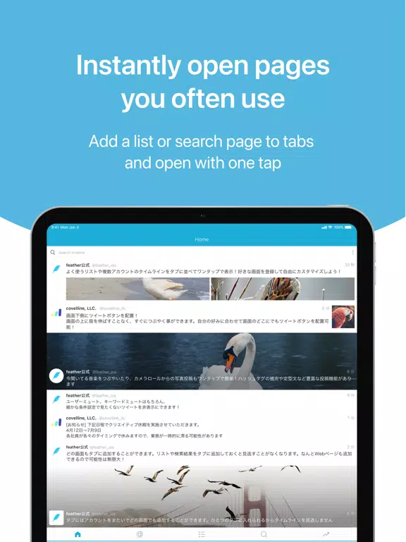 feather lite for Twitter iPad  স্ক্রিনশট