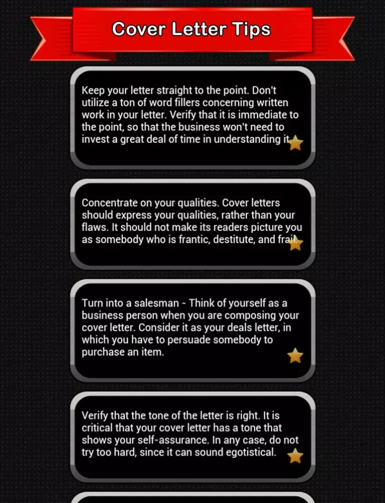 Capturas de pantalla de Cover Letter Tips iPad 