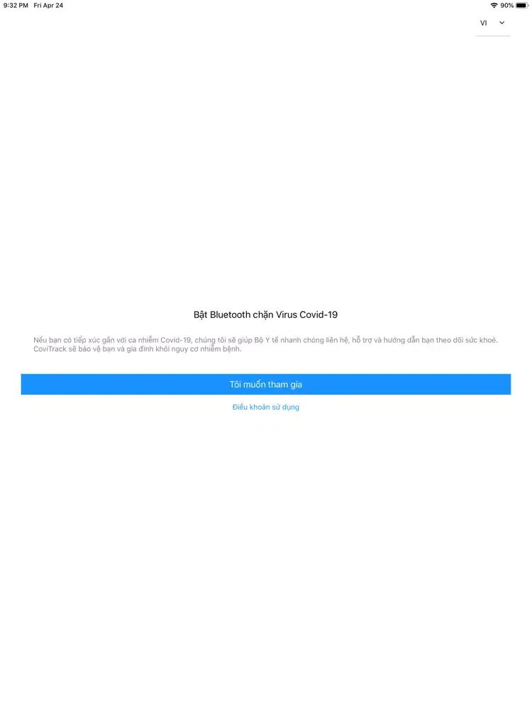 Cảnh báo tiếp xúc - CoviTrack iPad  স্ক্রিনশট