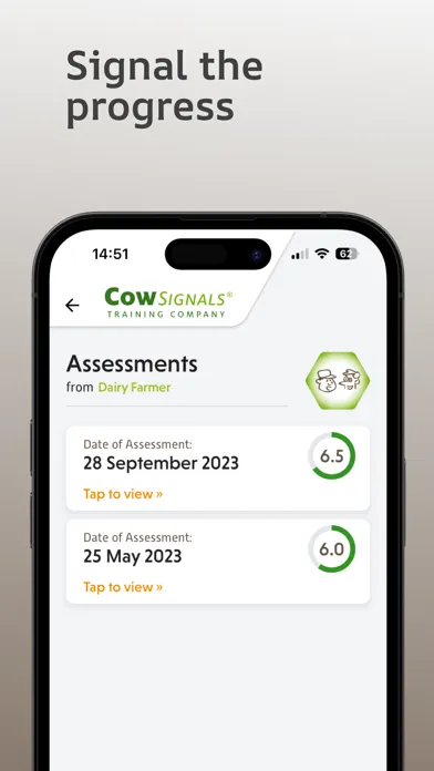 CowSignals® Welness Assessment Screenshots