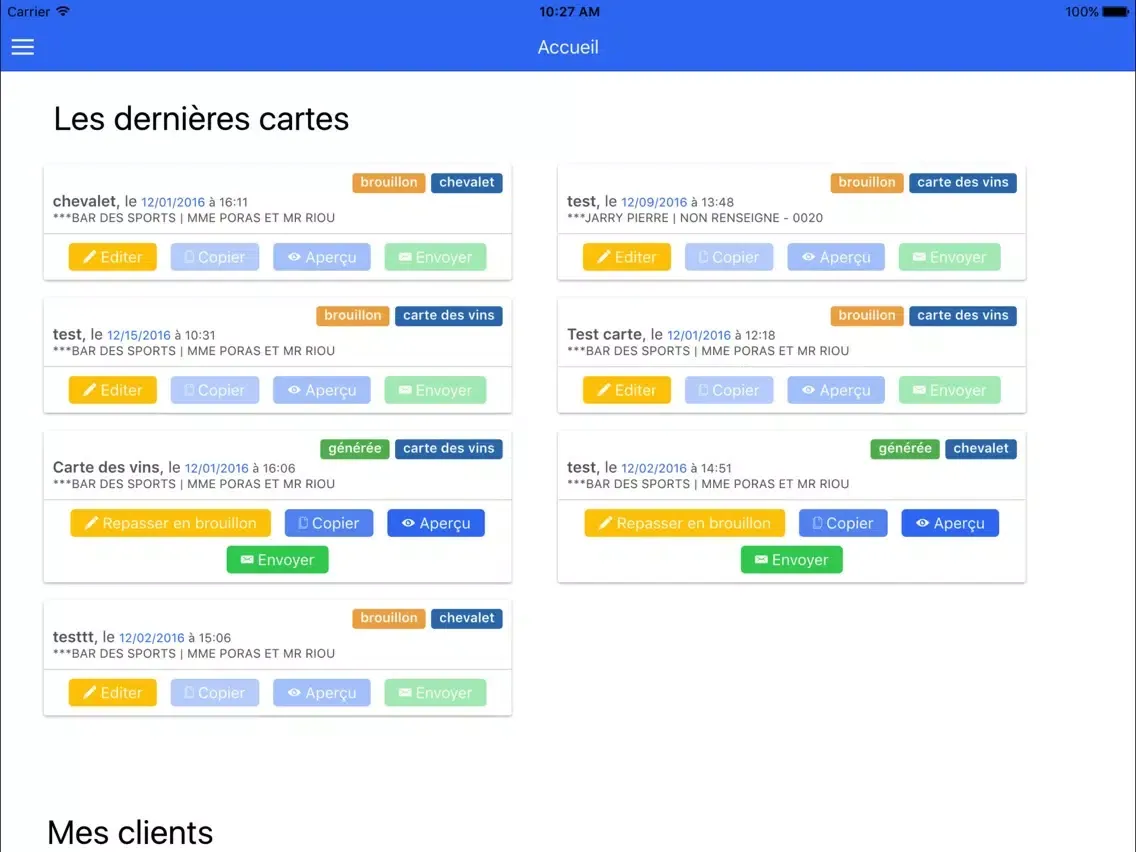 ภาพหน้าจอของ Carte des vins - CZG iPad 