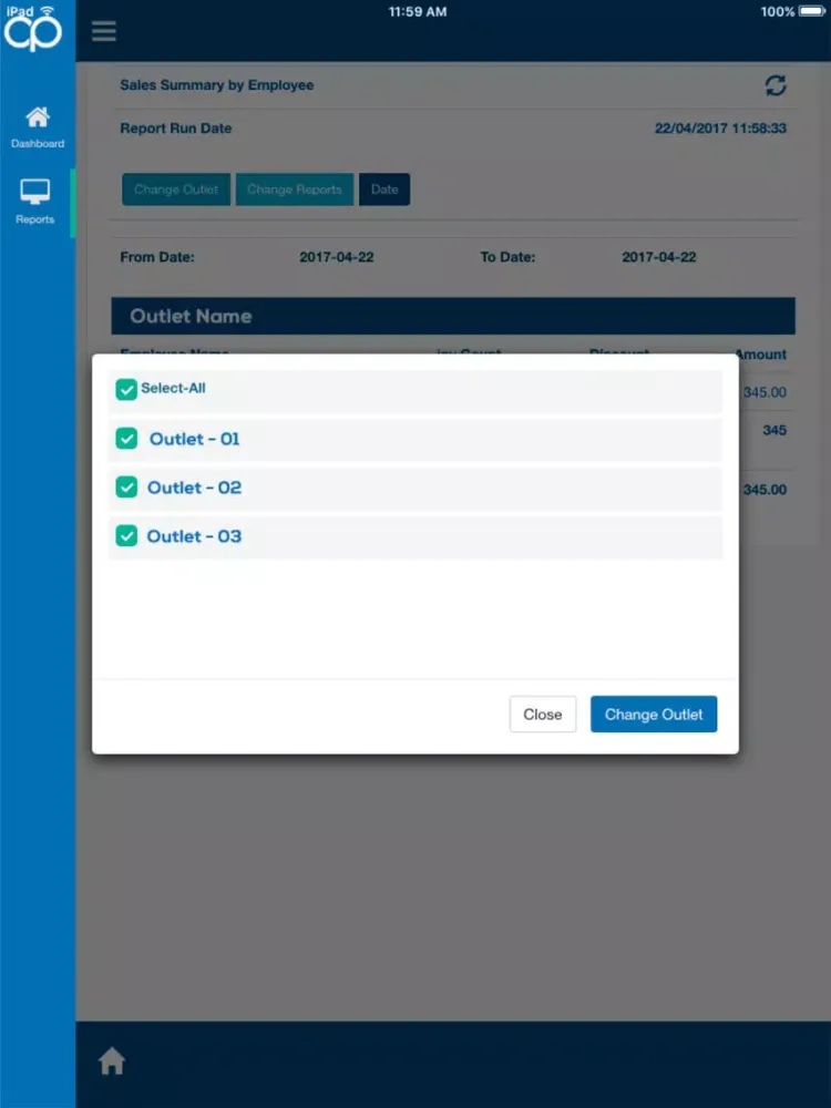 Capturas de tela do Cozy Reports Mobi iPad 