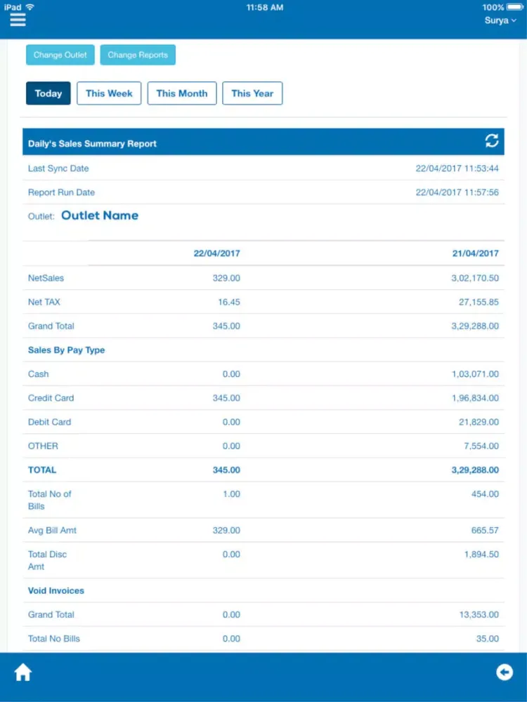 Capturas de tela do Cozy Reports Mobi iPad 