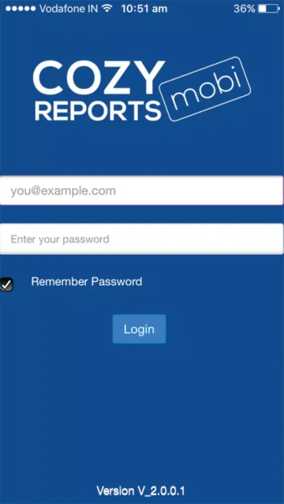 Capturas de tela do Cozy Reports Mobi