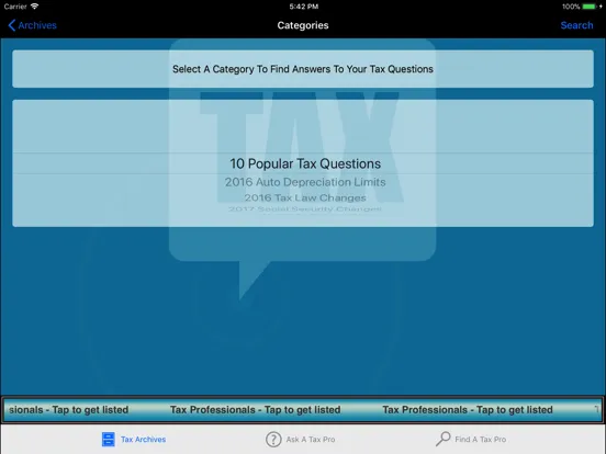 ASK A TAX PREPARER iPad 應用截圖