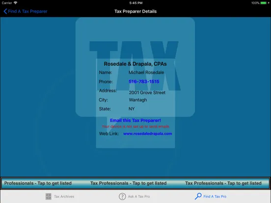 ASK A TAX PREPARER iPad 應用截圖