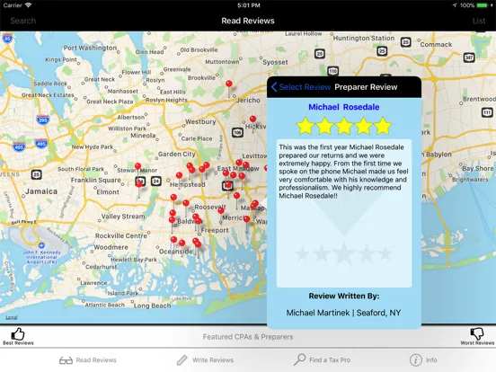 Capturas de tela do Review My CPA & Tax Preparer iPad 