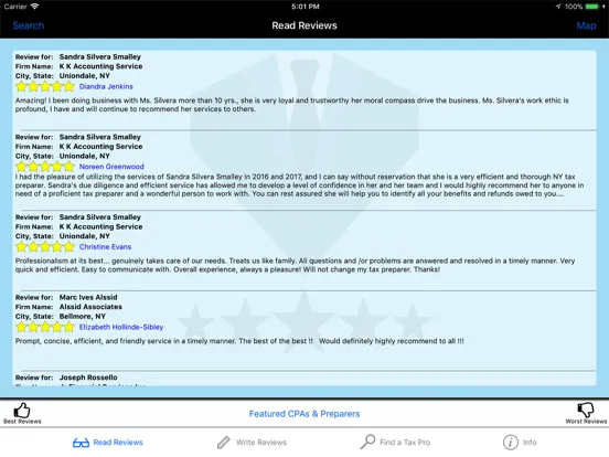 Capturas de tela do Review My CPA & Tax Preparer iPad 