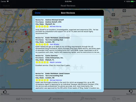 Capturas de tela do Review My CPA & Tax Preparer iPad 