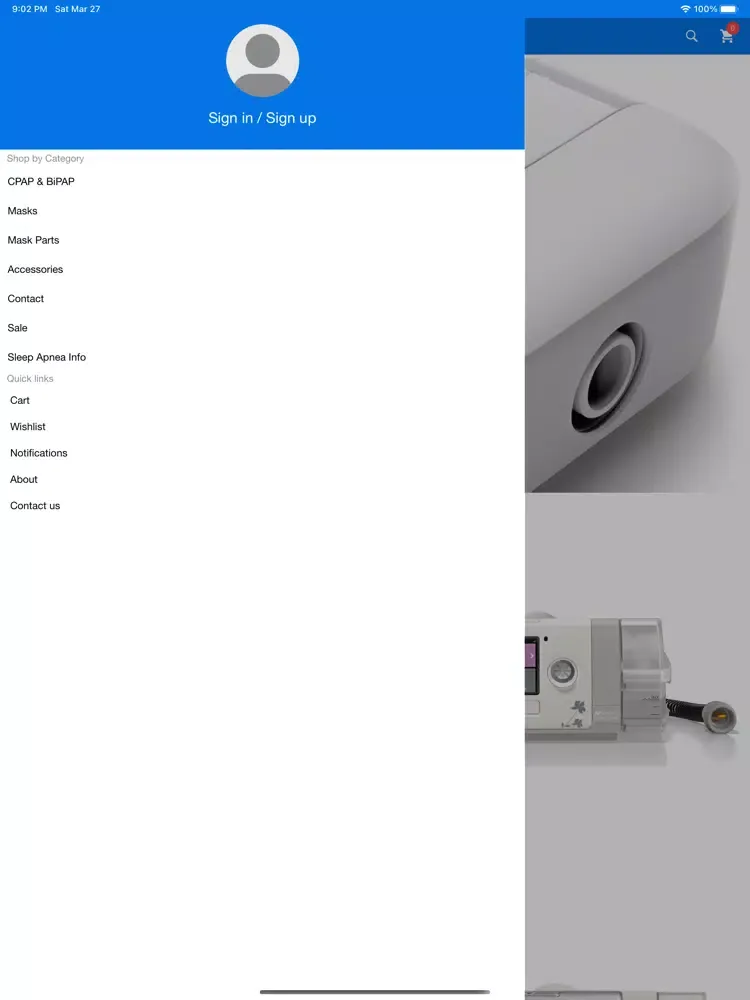 CPAP E-SHOP iPad 應用截圖