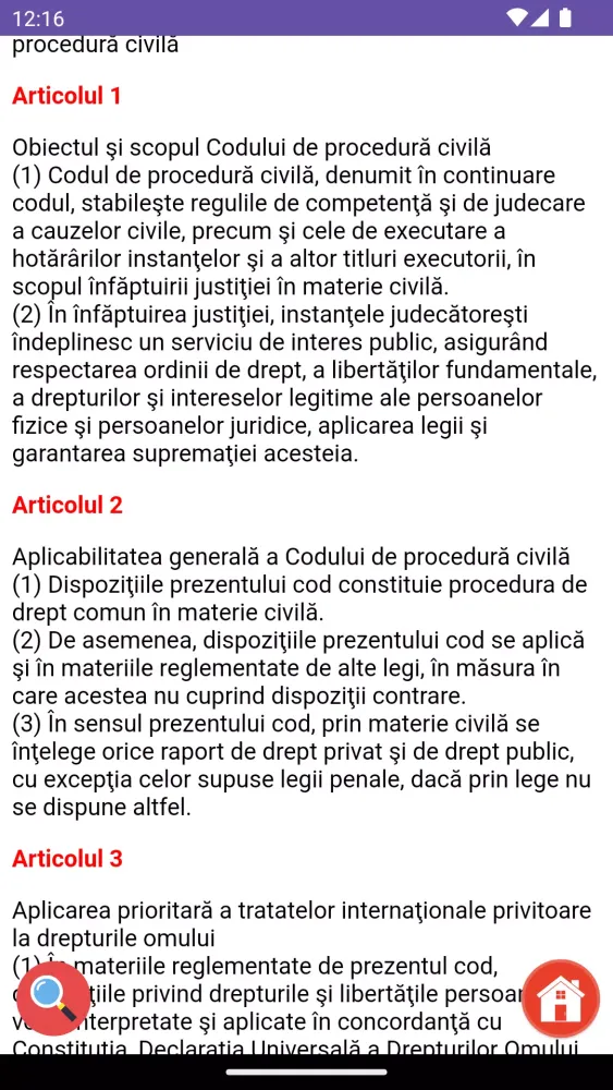 Tangkapan layar Codul de Procedură Civilă