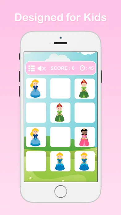 Princess Matching Games for Kids - Match Up 2 Beautiful Princess Cards应用截图