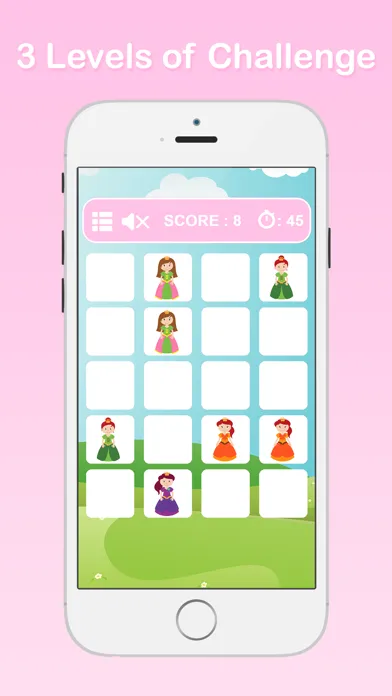 Princess Matching Games for Kids - Match Up 2 Beautiful Princess Cards应用截图
