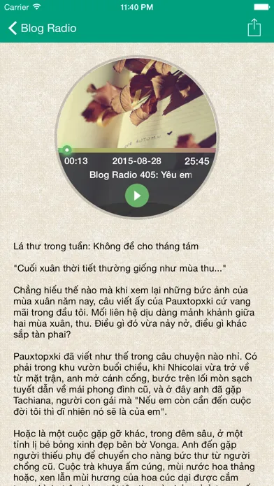 Capturas de tela do Blog Radio - Kết nối yêu thương