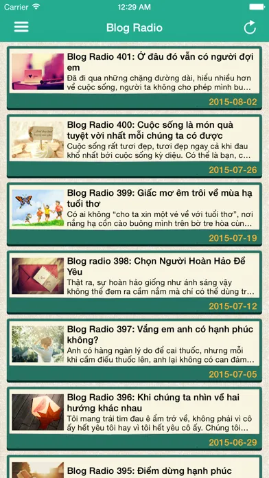 Capturas de tela do Blog Radio - Kết nối yêu thương