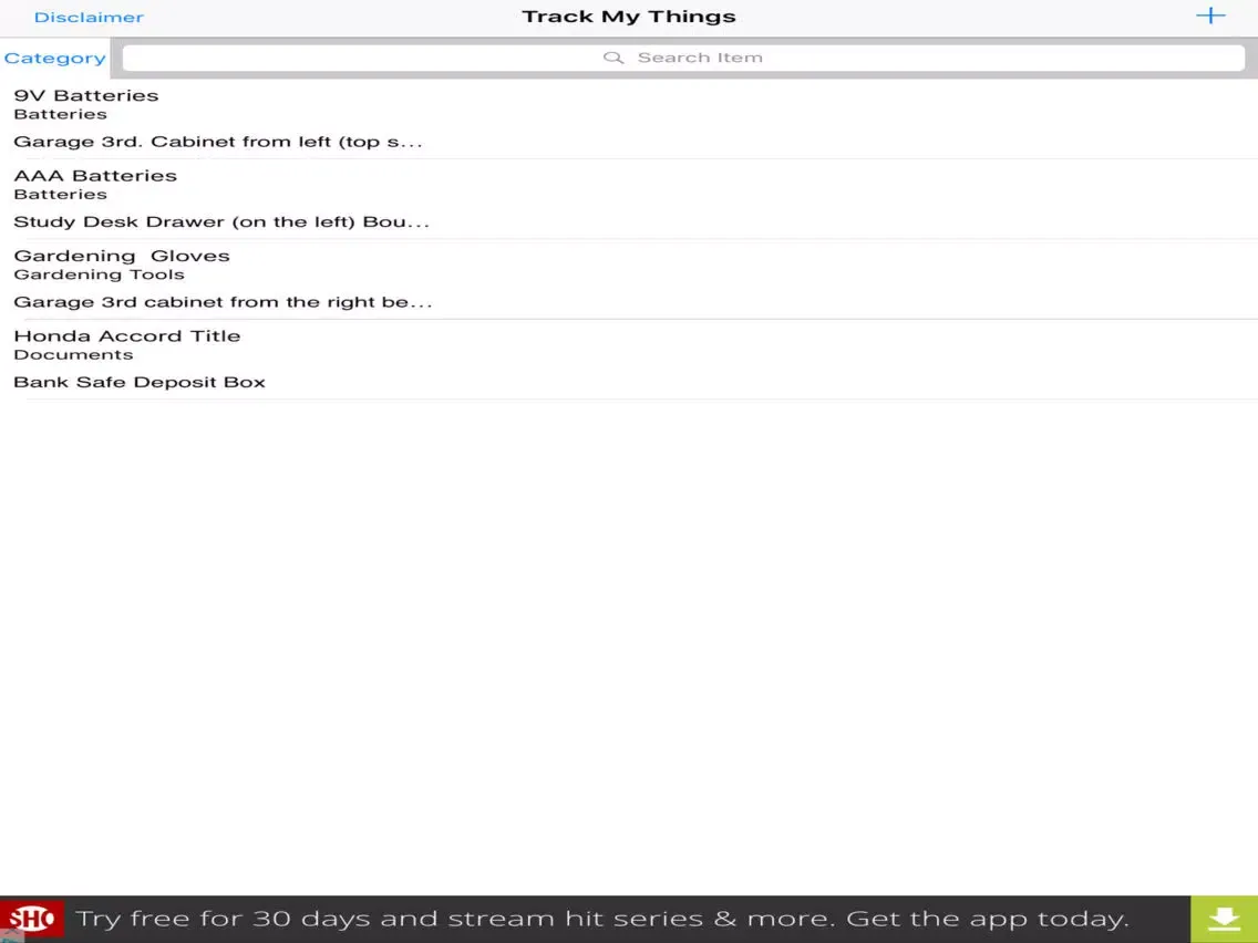 Screenshot di Personal Inventory Tracker iPad 